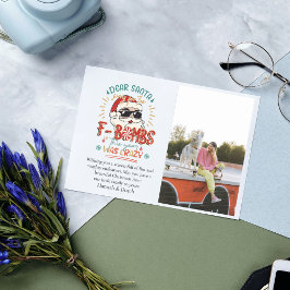 サンタ親愛フォトクおもしろいリスマス ノートカード