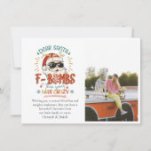 サンタ親愛フォトクおもしろいリスマス ノートカード (正面)