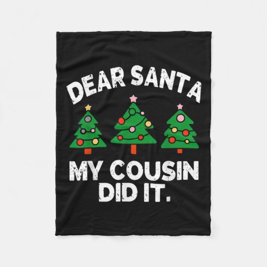 サンタ親愛マイいとこがクリスマスおもしろい引用文 フリースブランケット (正面)