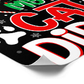 サンタ親愛マイキャットがクリスマスおもしろい猫好き ポスター (角)