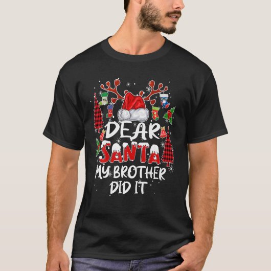 サンタ親愛マイブラザーはクリスマスのパジャマを作った Tシャツ (正面)