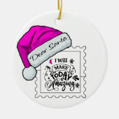 サンタ親愛メイク今日の素晴らしいパーソナライズオーナメント セラミックオーナメント (正面)