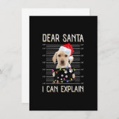 サンタ親愛ラブラドールクリスマス犬を説明できる 招待状 (正面/裏面)