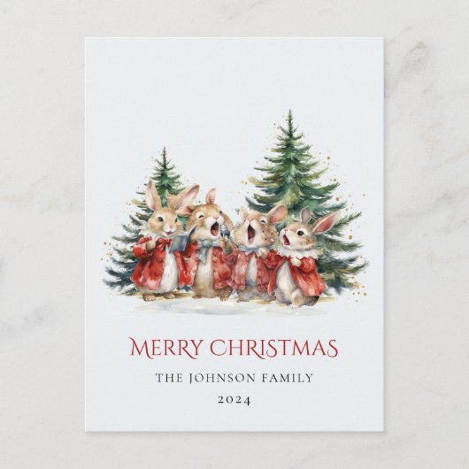 サンタ親愛レターキュートバンおもしろいニーズベビー赤 ポストカード (正面)