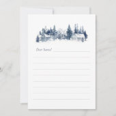 サンタ親愛レターブルークリスマスウィンタービレッジ シーズンカード (正面)