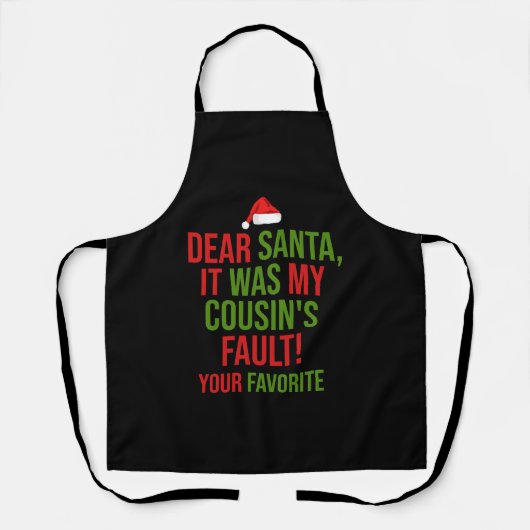 サンタ親愛ーいとこの悪いクリスマだっおもしろいた エプロン (正面)