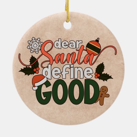 サンタ親愛ーがクリスマスを定義 |オーナメント セラミックオーナメント (裏面)