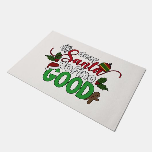 サンタ親愛ーがクリスマスを定義 |書式 ドアマット (アングル)