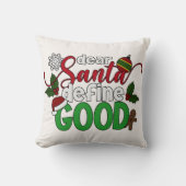 サンタ親愛ーがクリスマスを定義 |装飾用クッション クッション (正面)
