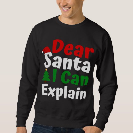 サンタ親愛ーがクリスマスを説明 スウェットシャツ (正面)