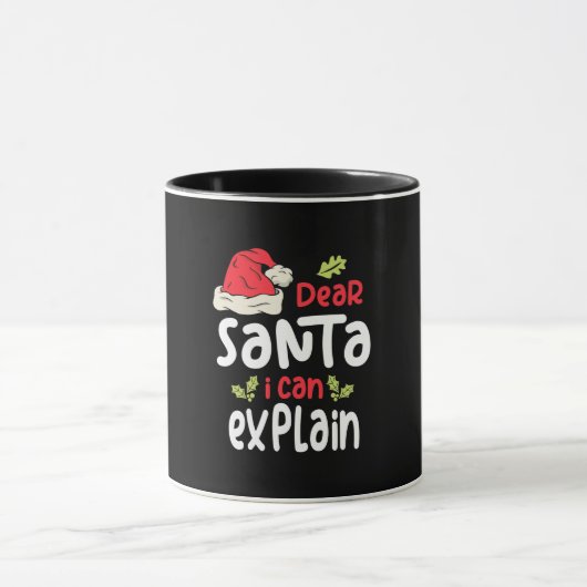 サンタ親愛ーがクリスマスを説明 マグカップ (中央)