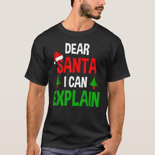 サンタ親愛ーがクリスマスを説明 Tシャツ (正面)