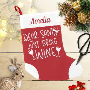 サンタ親愛ーがサンタにワイおもしろいンの手紙を持って来る スモールクリスマスストッキング