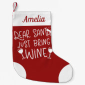 サンタ親愛ーがサンタにワイおもしろいンの手紙を持って来る スモールクリスマスストッキング (正面)