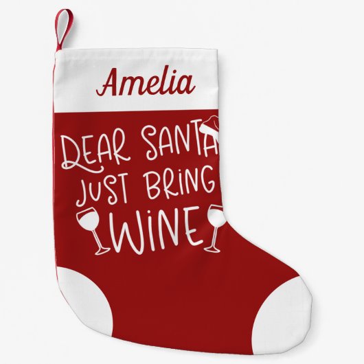 サンタ親愛ーがサンタにワイおもしろいンの手紙を持って来る スモールクリスマスストッキング (正面)
