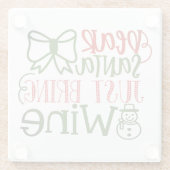 サンタ親愛ーがワインスクリプトのクリモダンスマスを持って来る ガラスコースター (裏面)