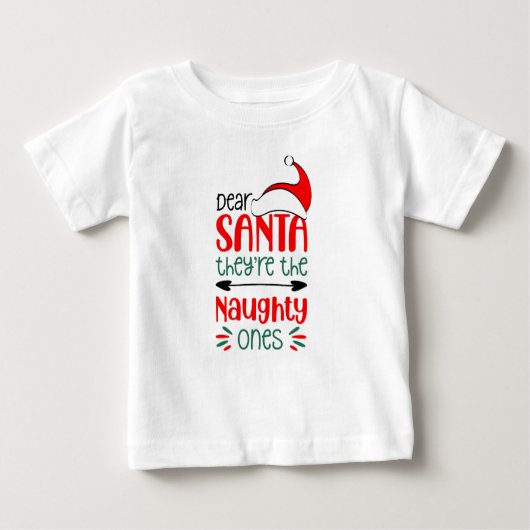 サンタ親愛ーが一ついけなのクリスマス ベビーTシャツ (正面)
