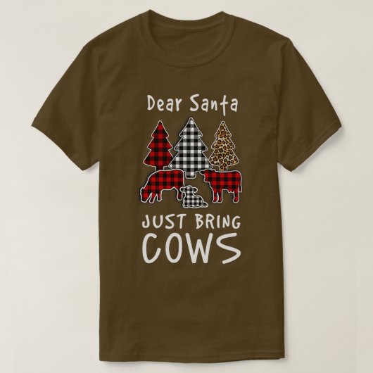 サンタ親愛ーが牛を連れて来る Tシャツ (デザイン正面)