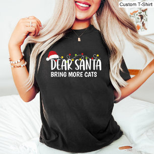 サンタ親愛ーが猫を増おもしろいやす/クリスマスブラック Tシャツ