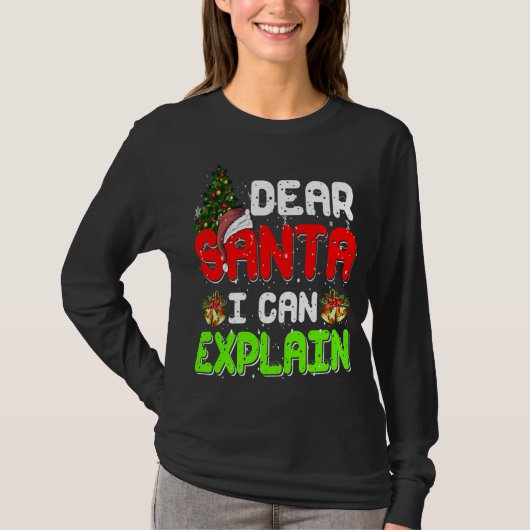 サンタ親愛ーが説明できるおもしろいクリスマス Tシャツ (正面)