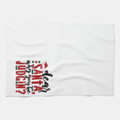 サンタ親愛ーなぜあなたが判断するのか |おもしろいのユーモア キッチンタオル (横)