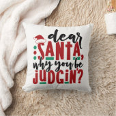 サンタ親愛ーなぜあなたが判断するのか |おもしろいのユーモア クッション (ブランケット)