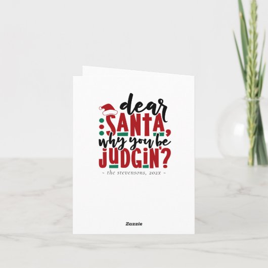 サンタ親愛ーなぜあなたが判断するのか |おもしろいのユーモア シーズンカード (裏面)
