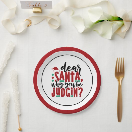 サンタ親愛ーなぜあなたが判断するのか |おもしろいのユーモア ペーパープレート (ウェディング)