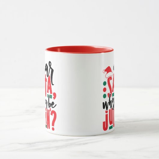 サンタ親愛ーなぜあなたが判断するのか |おもしろいのユーモア マグカップ (中央)