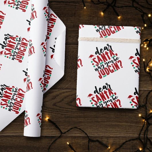 サンタ親愛ーなぜあなたが判断するのか |おもしろいのユーモア ラッピングペーパー