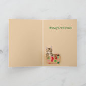 サンタ親愛ーの足、良い子猫を定義 シーズンカード (内部)