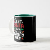 サンタ親愛ーはクリスマスいけなマチンだ ツートーンマグカップ (正面左)