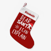サンタ親愛ーはクリスマスのストッキングを説明おもしろいできる スモールクリスマスストッキング (正面 (吊り時))