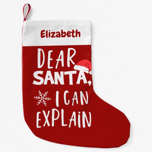 サンタ親愛ーはクリスマスのストッキングを説明おもしろいできる スモールクリスマスストッキング (正面)