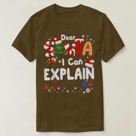 サンタ親愛ーはクリスマスの男の子おもしろいの説明ができる Tシャツ (デザイン正面)