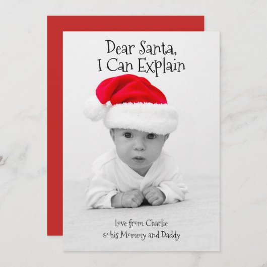 サンタ親愛ーはクリスマスの説明がパーソナライズされたできる シーズンカード (正面/裏面)