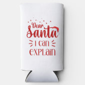 サンタ親愛ーはクリスマスタイポグラフィ スリム缶クーラー (正面)