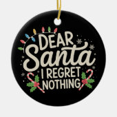 サンタ親愛ーはクリスマス家族の試合を後悔しない セラミックオーナメント (正面)