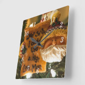 サンタ親愛ーはハグ時計が使える スクエア壁時計 (傾斜)