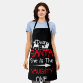 サンタ親愛ーは一ついけなの一致するクリスマス エプロン (着用した状態)