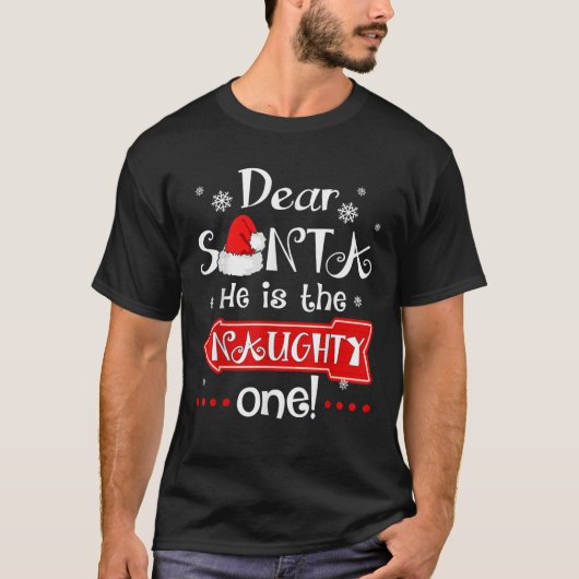サンタ親愛ーは一ついけなの一致するクリスマ Tシャツ (正面)