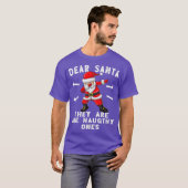 サンタ親愛ーは彼らいけながワンシャおもしろい Tシャツ (正面フル)