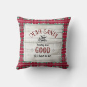 サンタ親愛ーは本当にいいだろう |クリスマス・レッド・プレイド クッション (裏面)