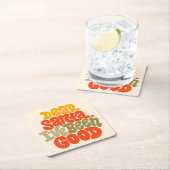 サンタ親愛ーは良いデザインだった スクエアペーパーコースター (インサイチュ)