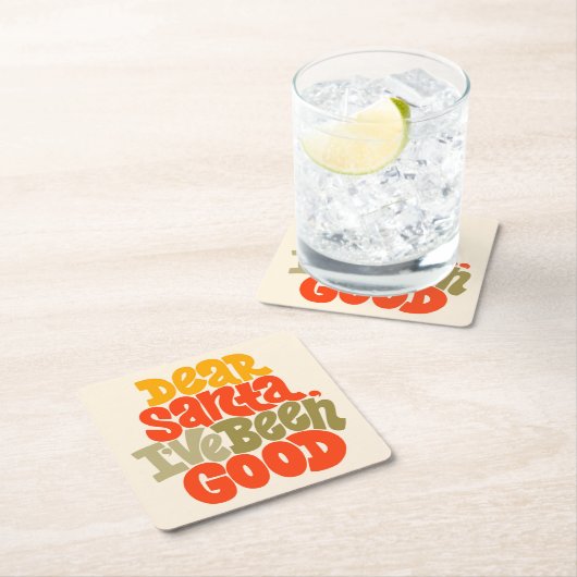 サンタ親愛ーは良いデザインだった スクエアペーパーコースター (インサイチュ)