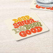 サンタ親愛ーは良いデザインだった スクエアペーパーコースター (アングル)