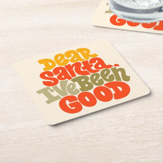 サンタ親愛ーは良いデザインだった スクエアペーパーコースター (アングル)