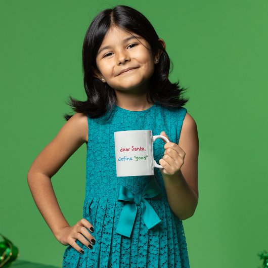 サンタ親愛ーは良いユーモアおもしろいホットココアミルクを定義 コーヒーマグカップ