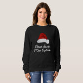 サンタ親愛ーは説明できるクリスマスおもしろい スウェットシャツ (正面フル)