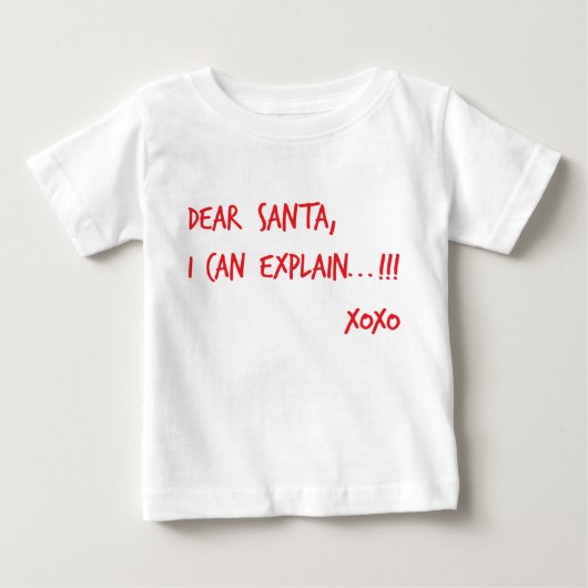 サンタ親愛ーは説明できる ベビーTシャツ (正面)